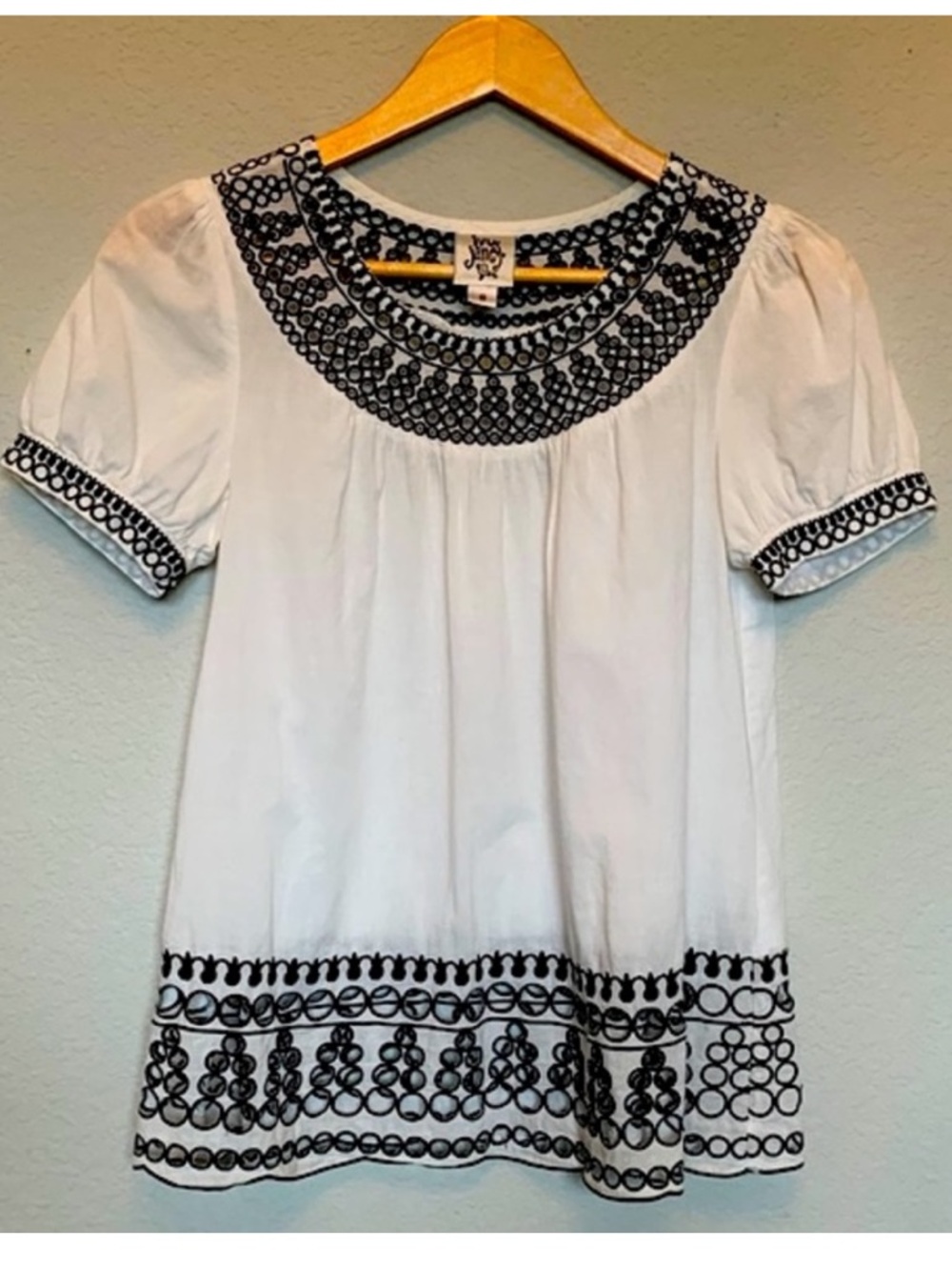 ivy jane boho peasant embroidery trim blouse